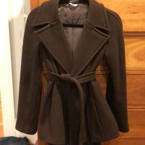 Henri Bendel wool wrap jacket (brown)